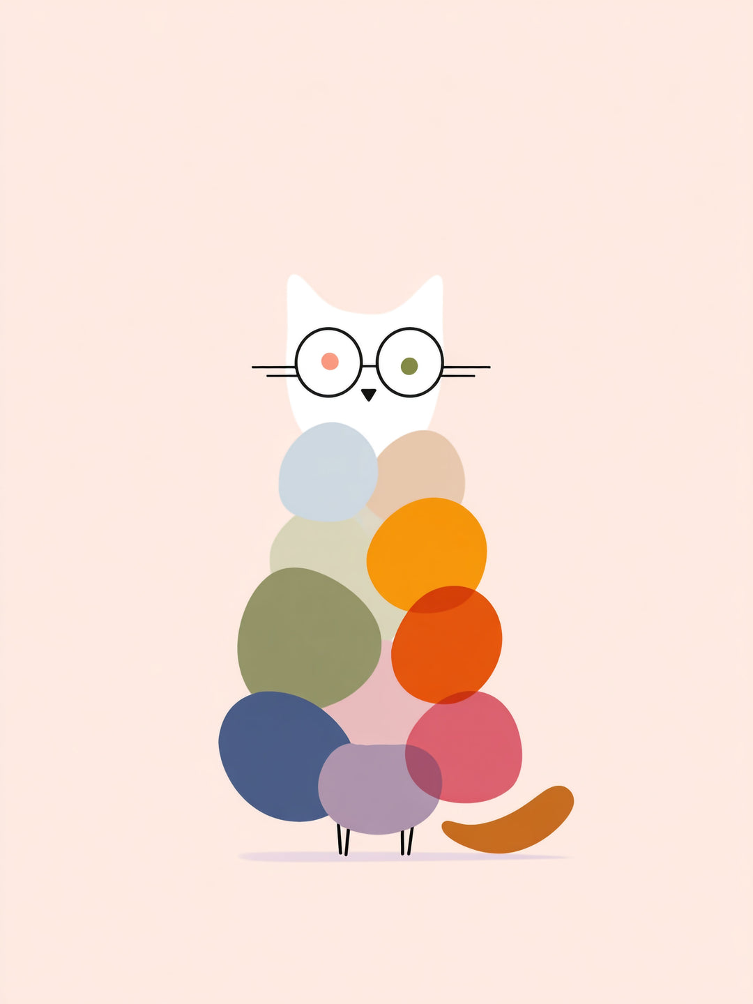 Bunte Katze Illustration Dopamin – Wandkunst