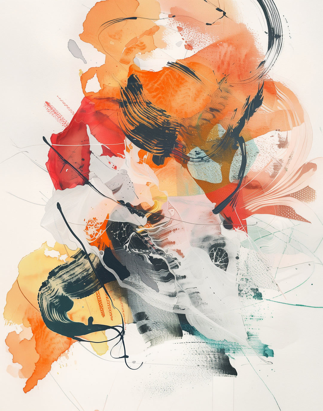 Bunte Pinselstriche abstrakt – Wandkunst