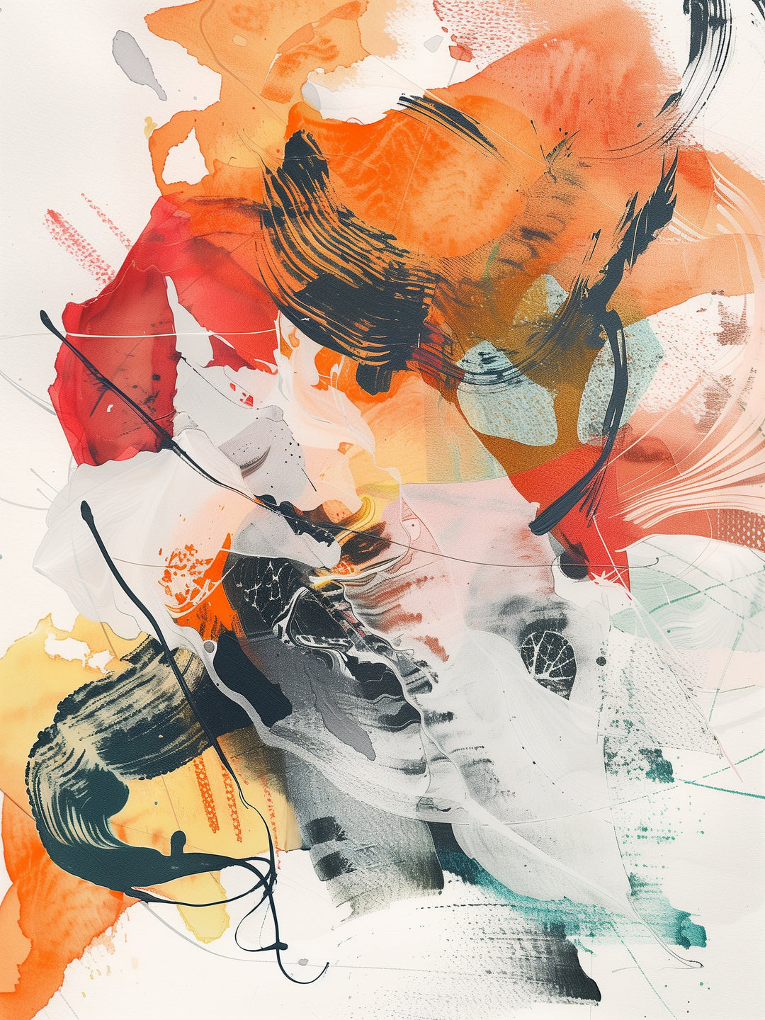 Bunte Pinselstriche abstrakt – Wandkunst