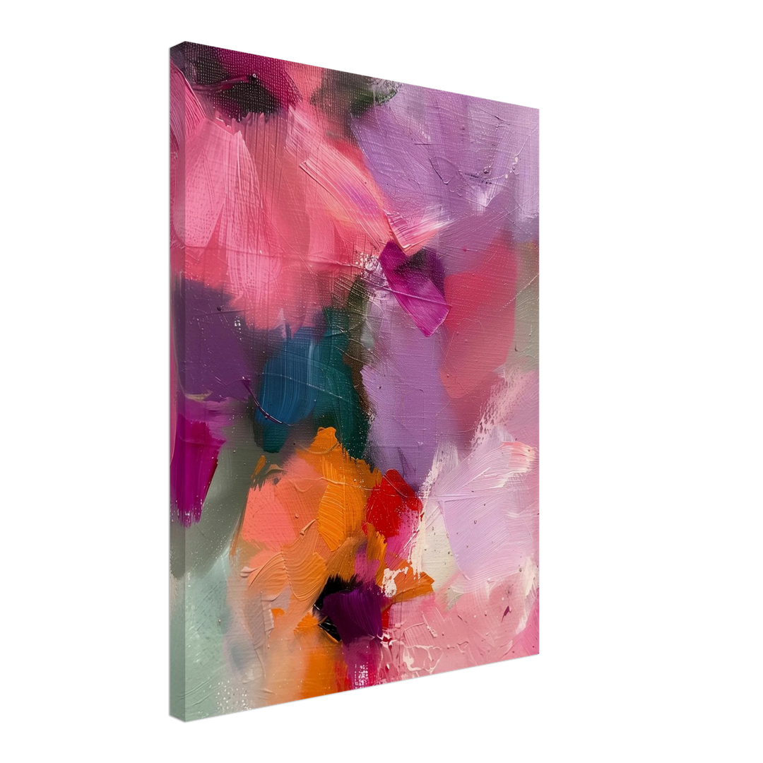 Abstrakte Blumen Leinwandbild abstrakt – Leinwand auf Holzrahmen – Ansicht 2
