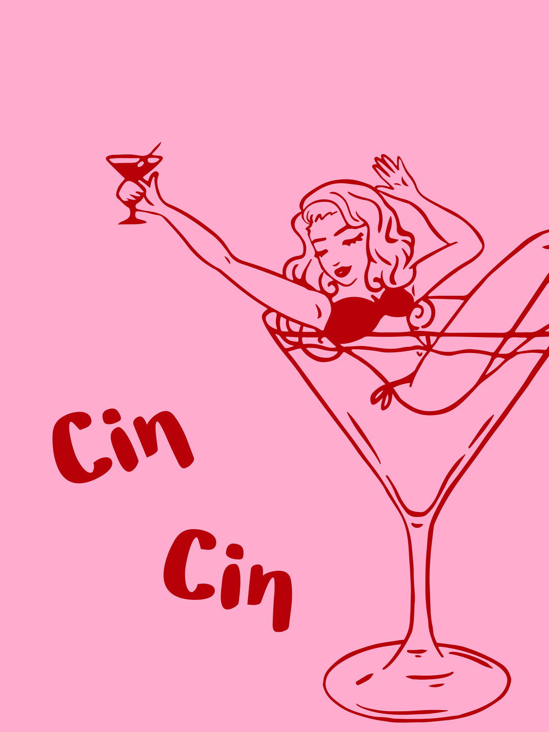 Cocktailgirl Cin Cin Dopamin – Wandkunst
