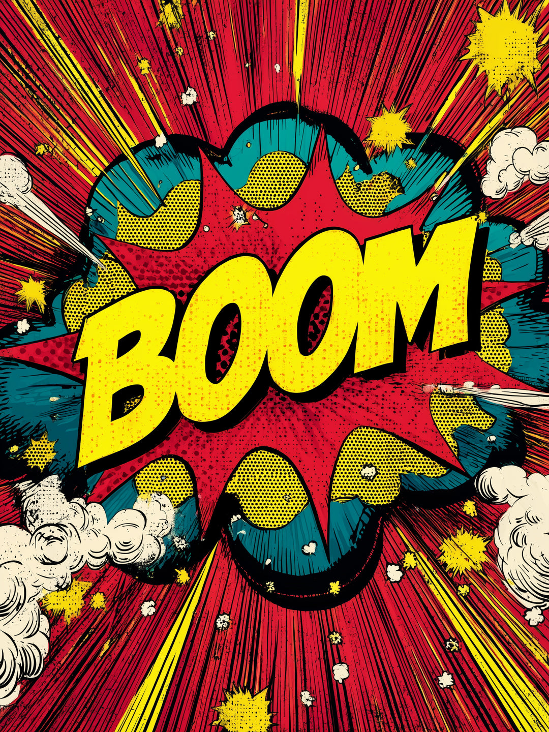 Comic-Explosion Boom Pop Art – Wandkunst