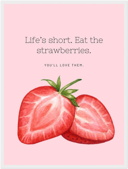 Aquarell Erdbeeren Poster