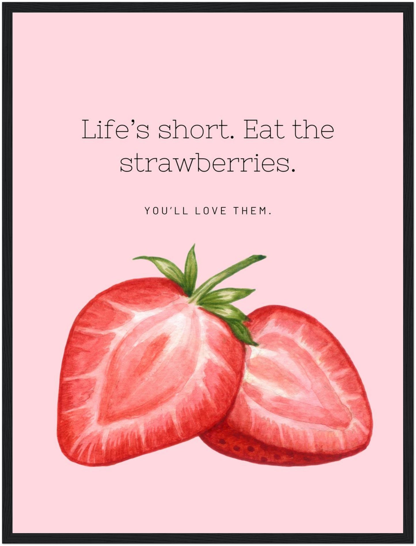 Aquarell Erdbeeren Poster