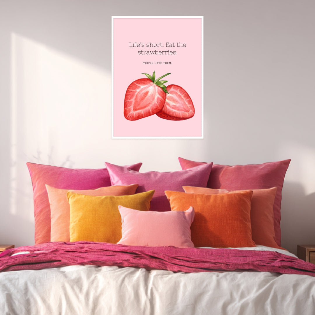 Aquarell Erdbeeren Poster Dopamin – mattes Kunstdruck-Papier – Ansicht 4