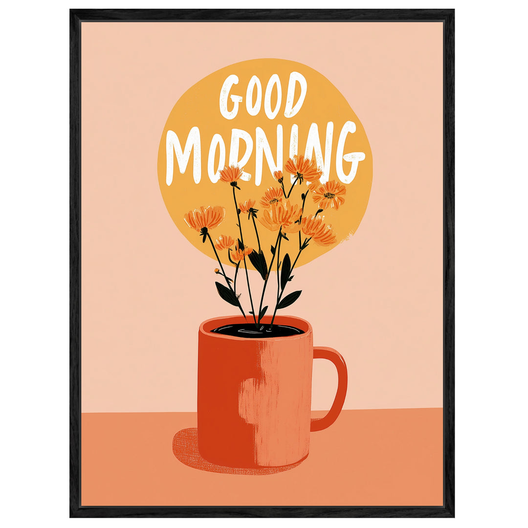 Good Morning Leinwand Dopamin – Leinwand auf Holzrahmen – Ansicht 4