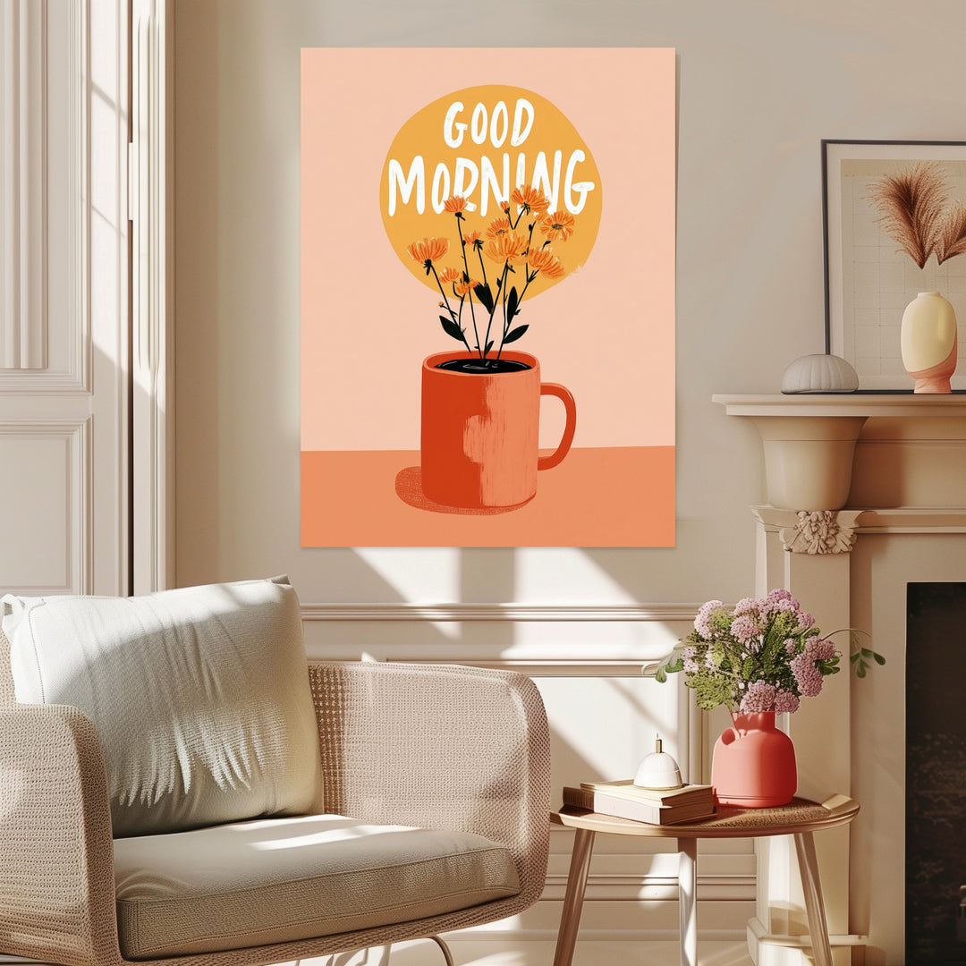 Good Morning Leinwand Dopamin – Leinwand auf Holzrahmen – Ansicht 3