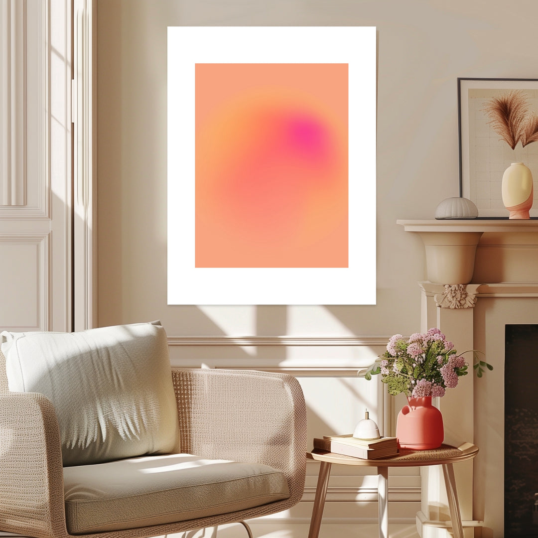 Aura orange-pink Poster Dopamin – mattes Kunstdruck-Papier – Ansicht 3