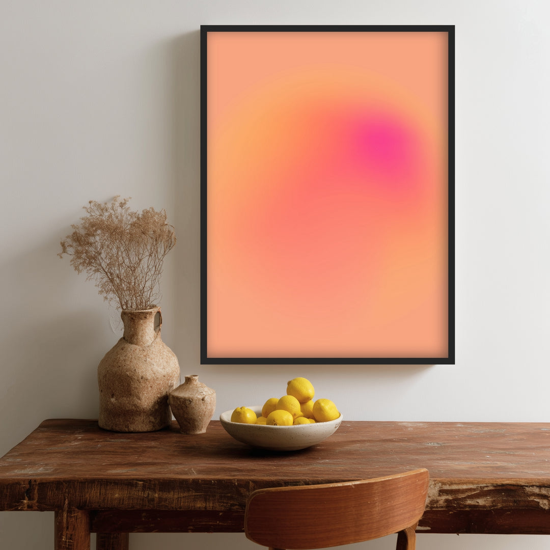 Aura orange-pink Leinwand Dopamin – Leinwand auf Holzrahmen – Ansicht 3