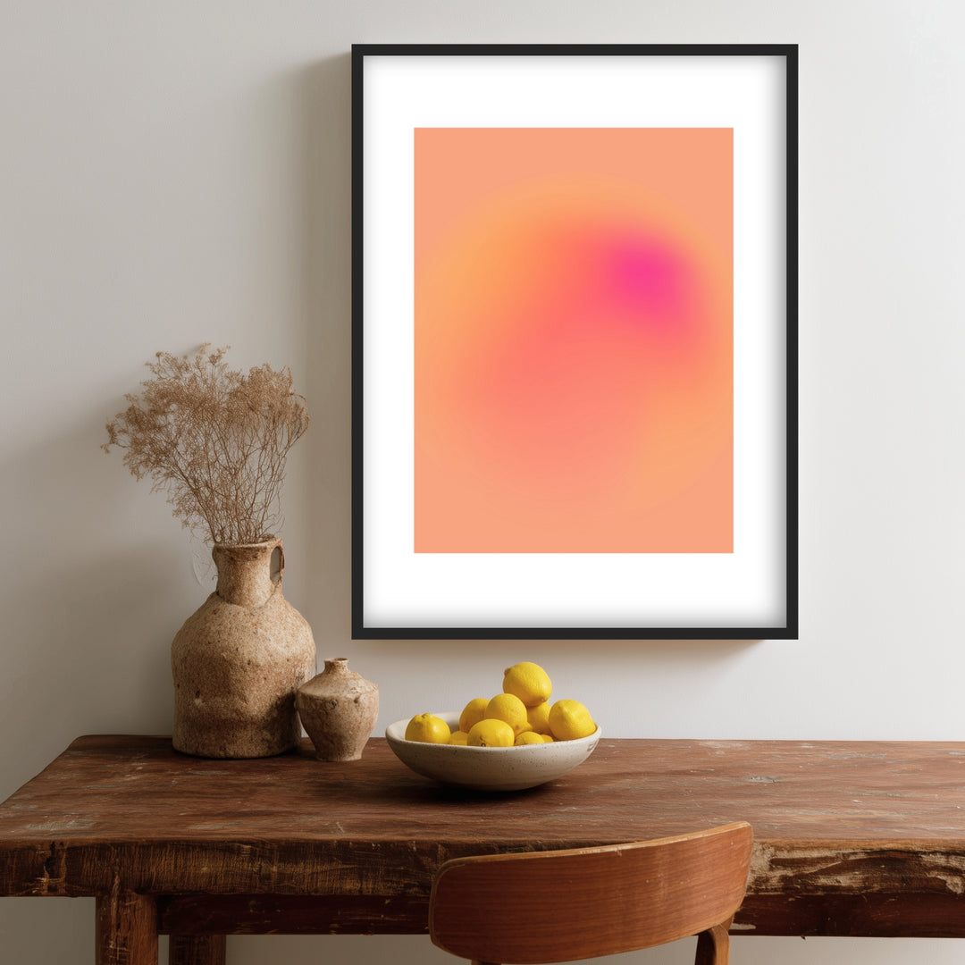 Aura orange-pink Poster Dopamin – mattes Kunstdruck-Papier – Ansicht 2