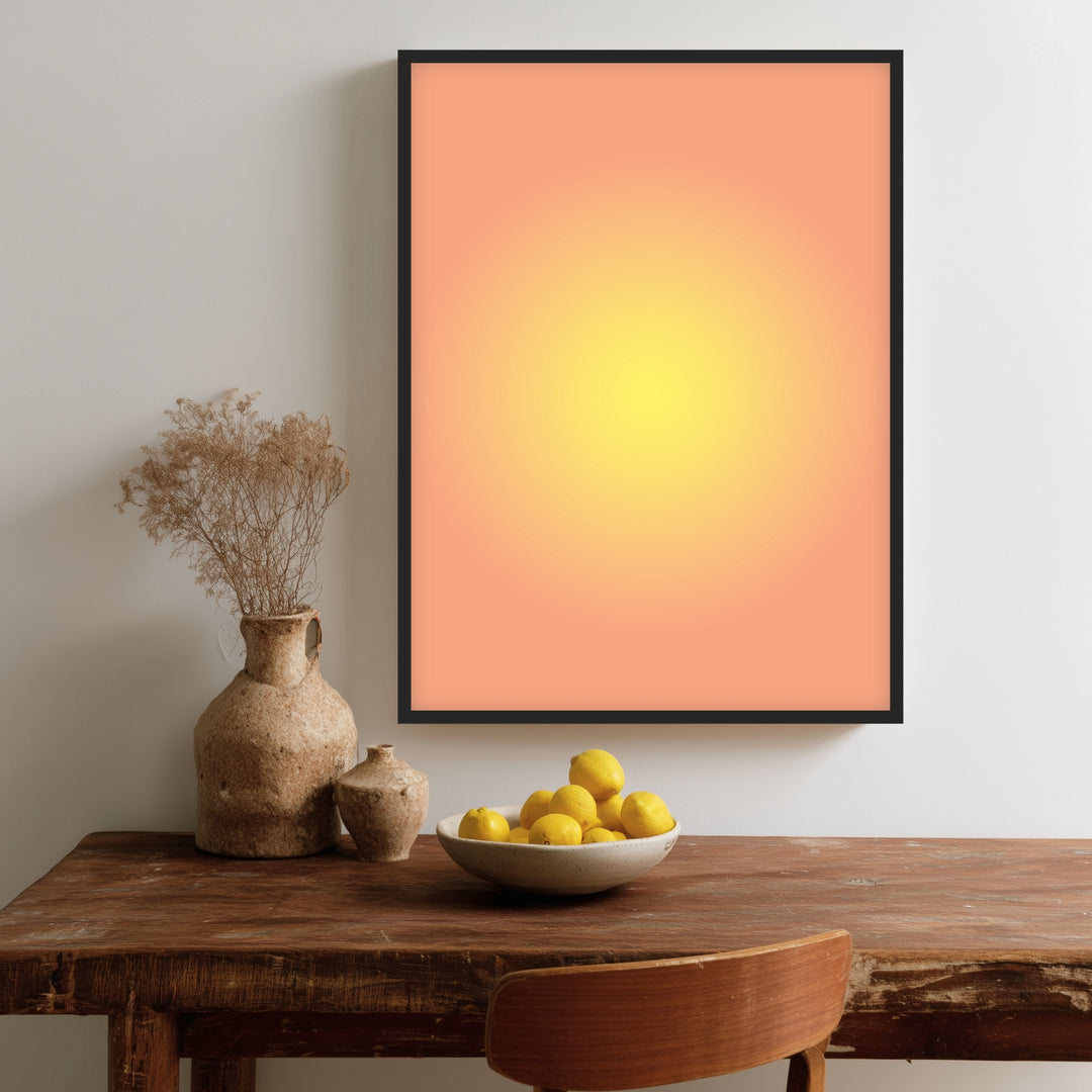 Aura sonnengelb Leinwand Dopamin – Leinwand auf Holzrahmen – Ansicht 3