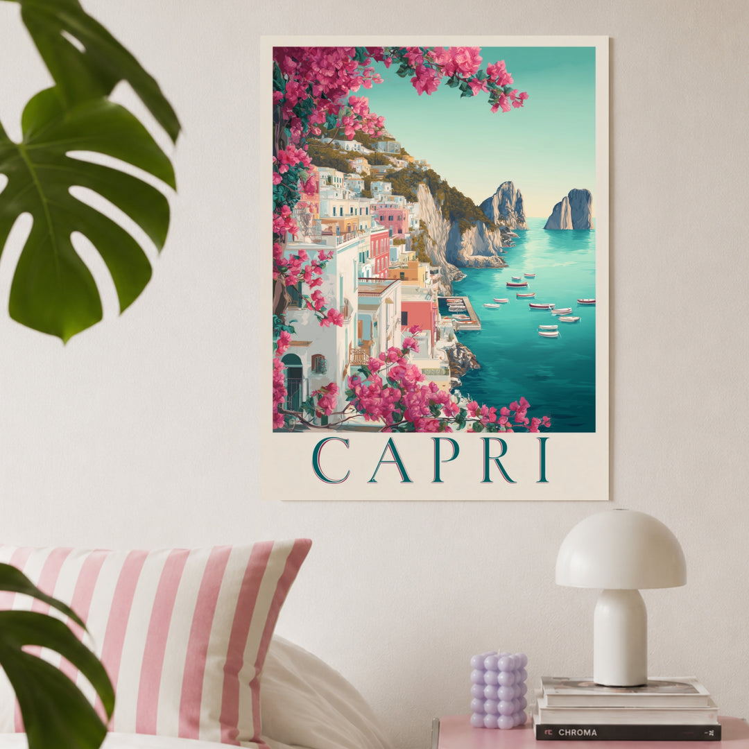 Capri im Bougainvillea-Glanz Leinwandbild – Ohne Rahmen – Produktfoto