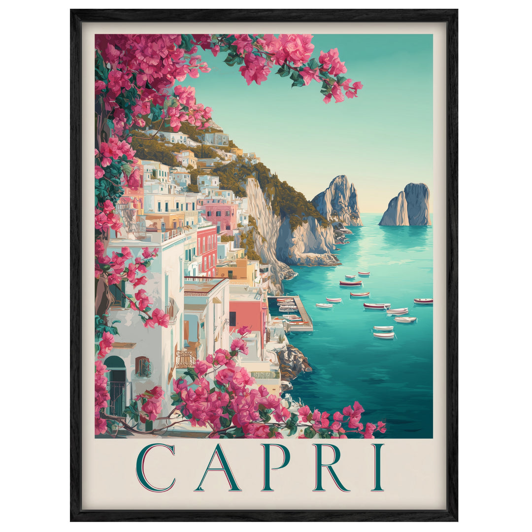 Capri im Bougainvillea-Glanz Leinwandbild – Leinwandbild