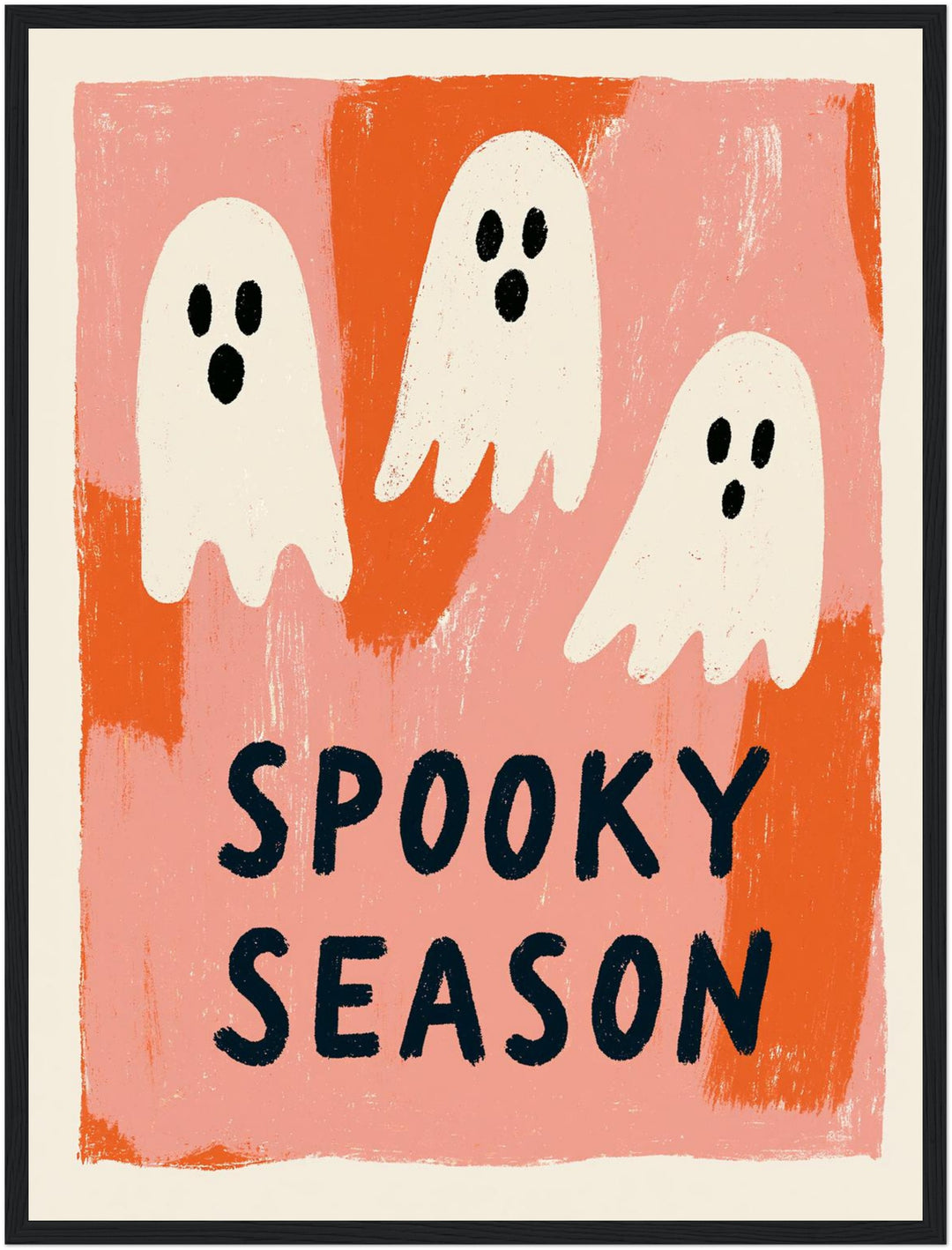 Drei Geister Spooky Season Poster – Schwarzer Rahmen – Produktfoto