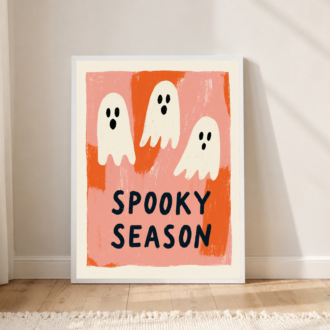 Drei Geister Spooky Season Poster – Weißer Rahmen – Produktfoto