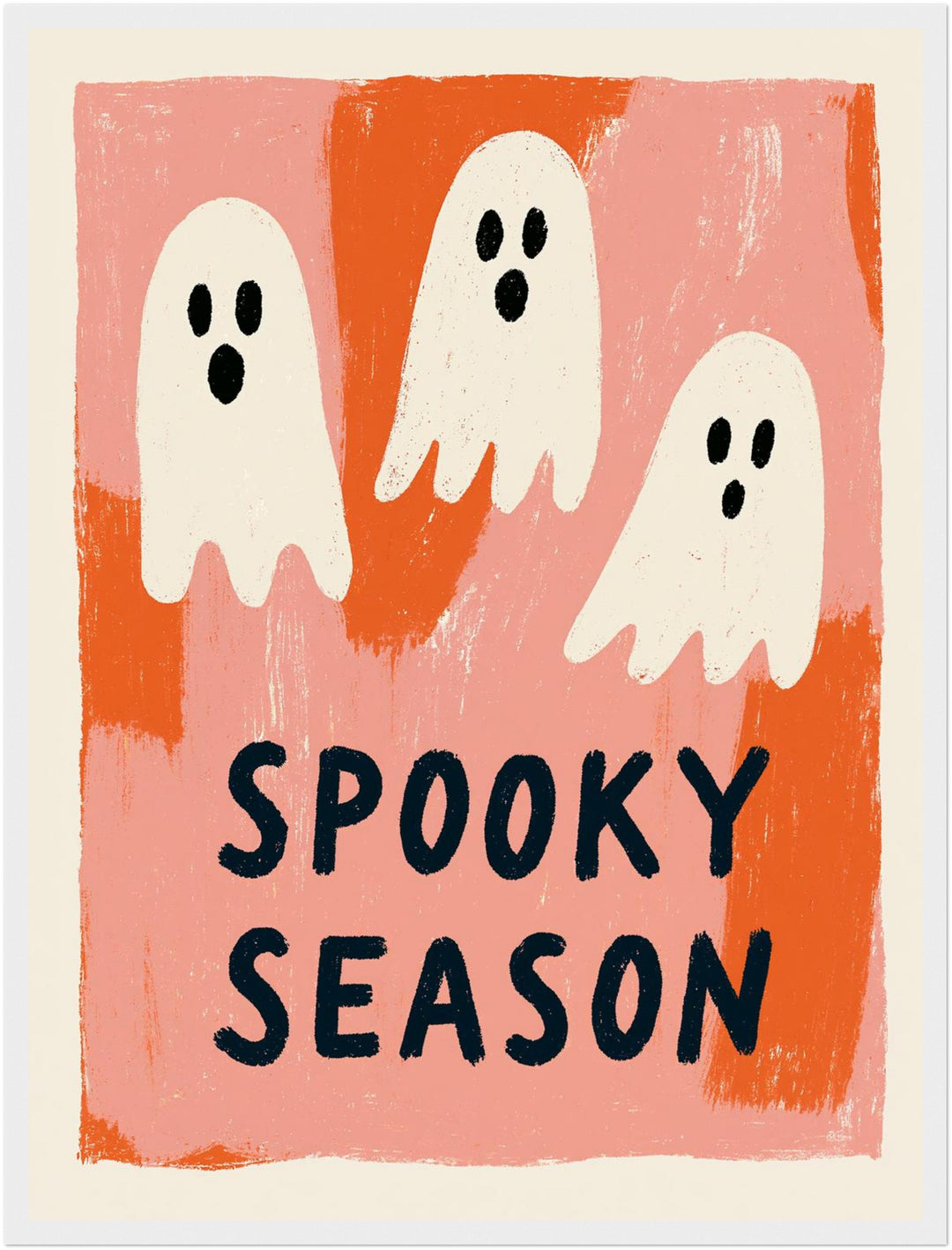 Drei Geister Spooky Season Poster – Weißer Rahmen – Produktfoto
