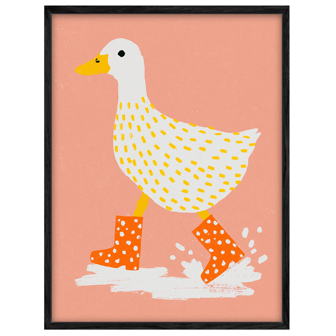 Ente mit Gummistiefeln Leinwandbild – Leinwandbild