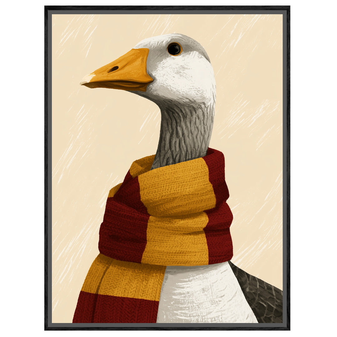 Gans im Hogwarts-Schal Leinwandbild – Leinwandbild