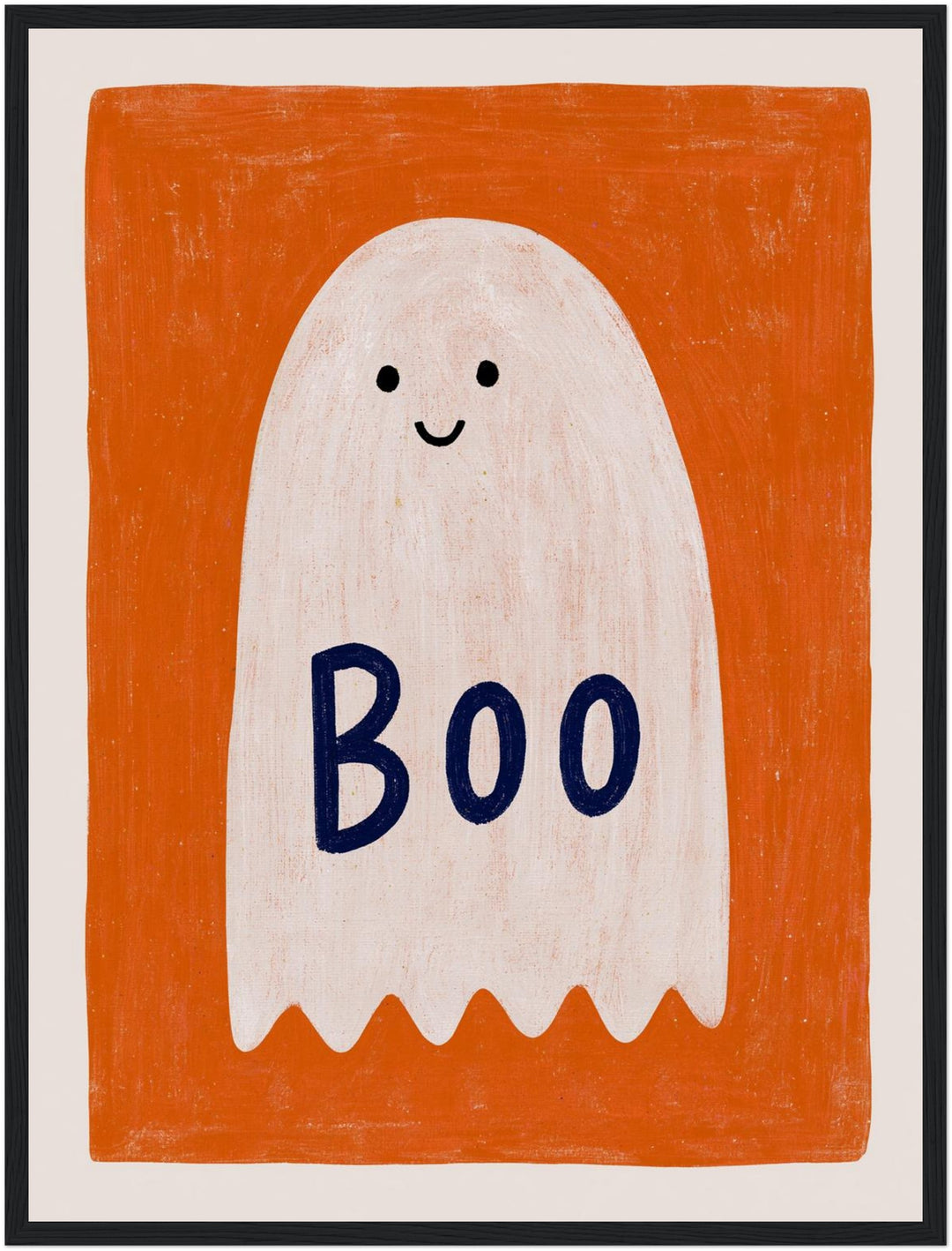 gespenst-boo-halloween Poster – Schwarzer Rahmen – Produktfoto