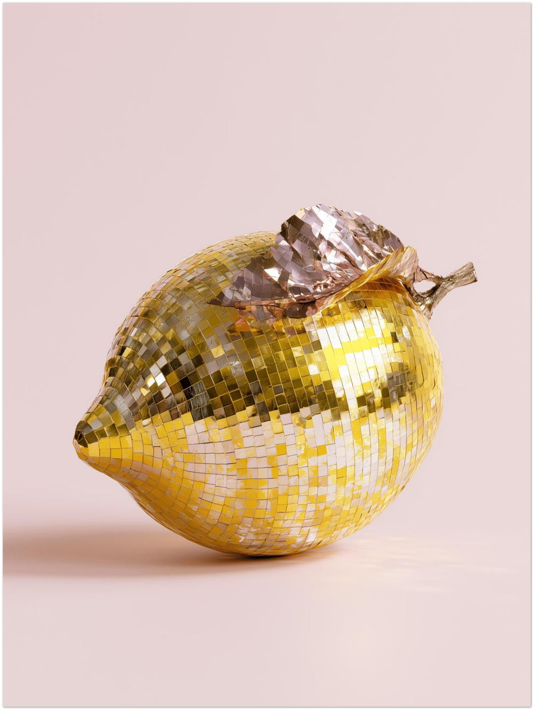 Goldene Zitrone verspiegelt Poster – Ohne Rahmen – Produktfoto