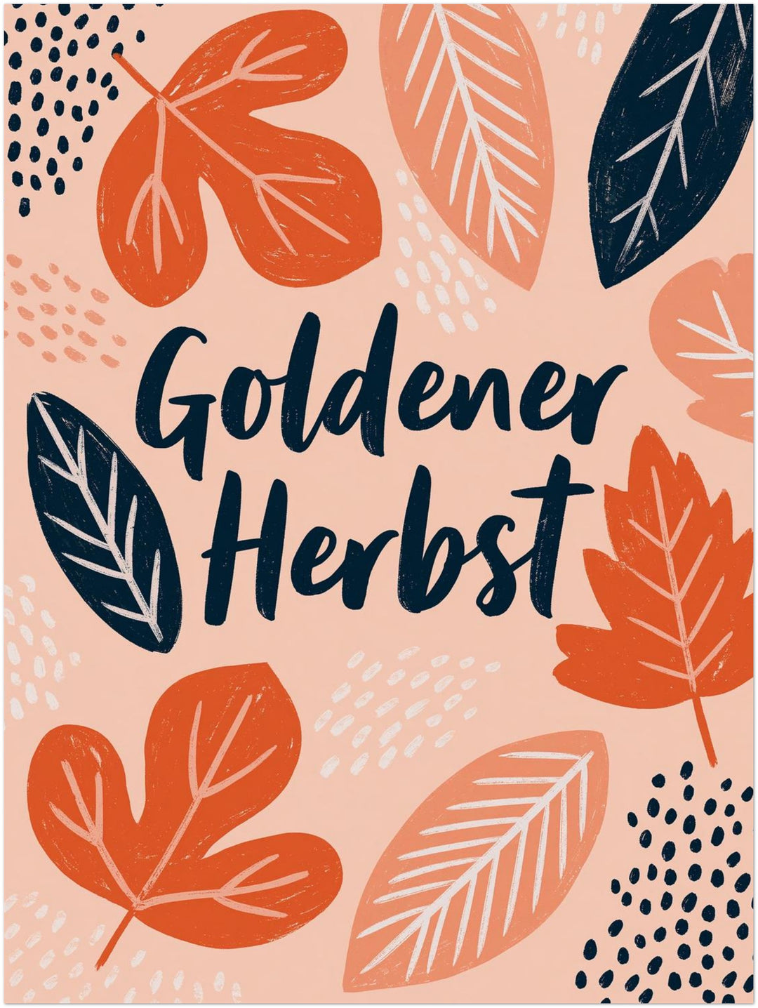 Goldener Herbst Blätterreigen Poster – Ohne Rahmen – Produktfoto