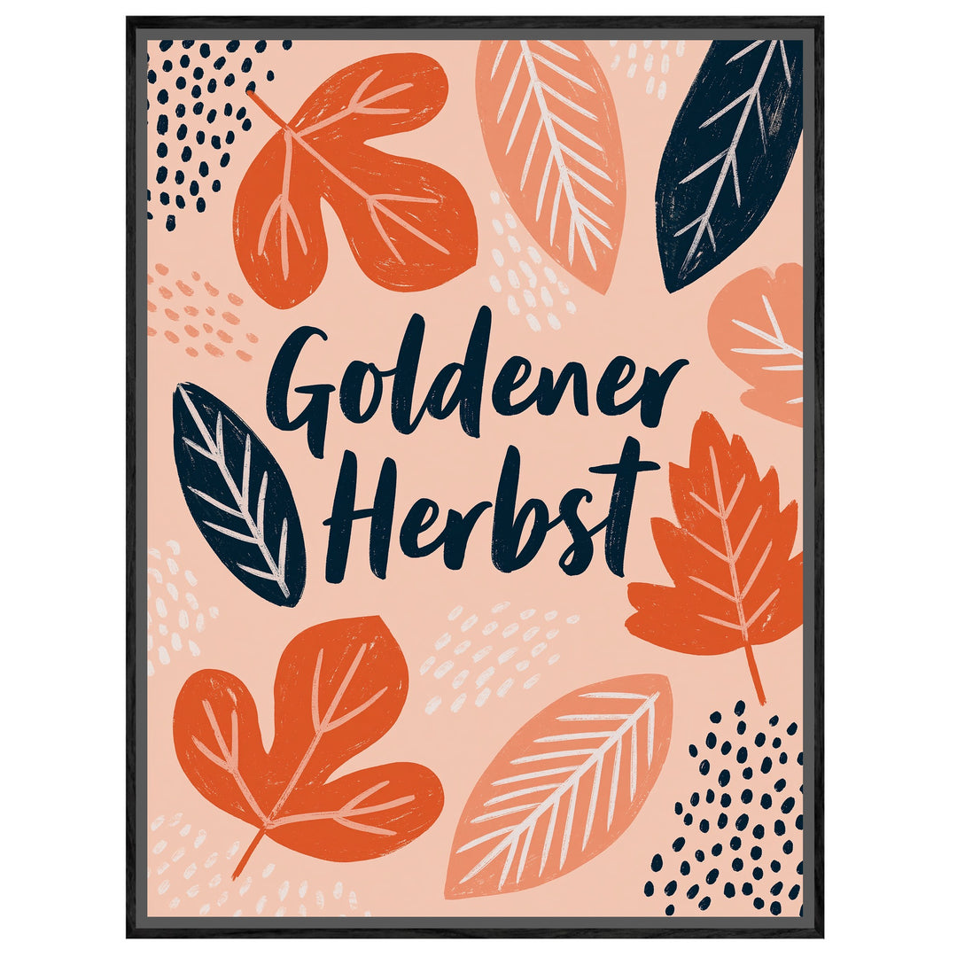 Goldener Herbst Blätterreigen Leinwandbild – Leinwandbild