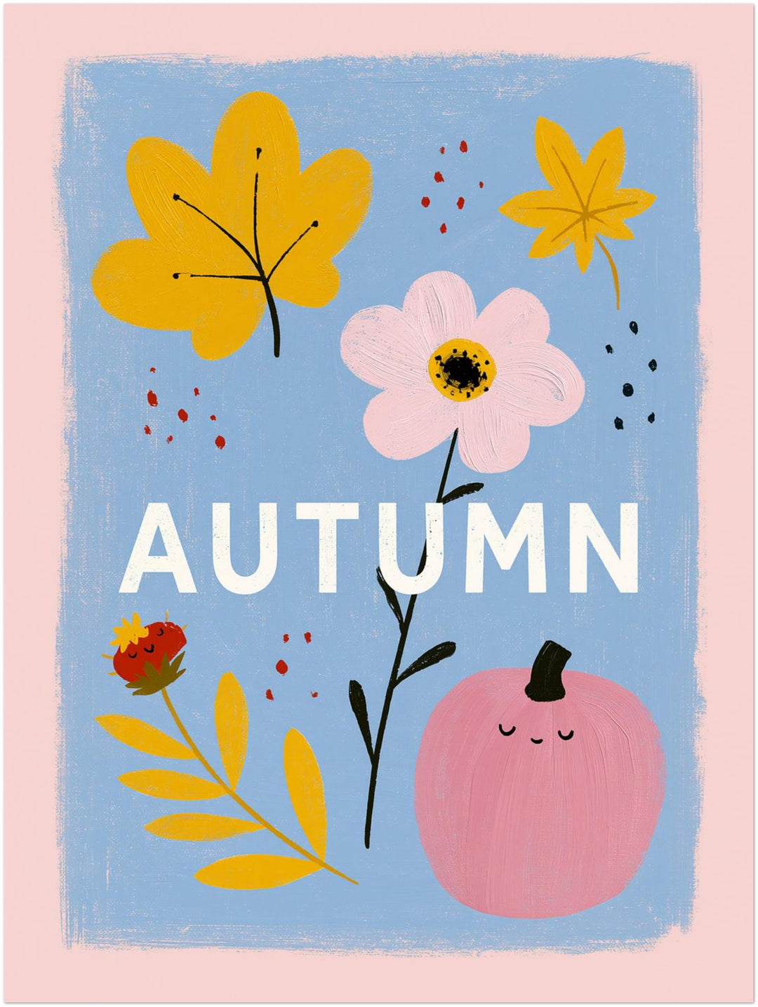 Herbst in Rosa und Gold Leinwandbild – Ohne Rahmen – Produktfoto