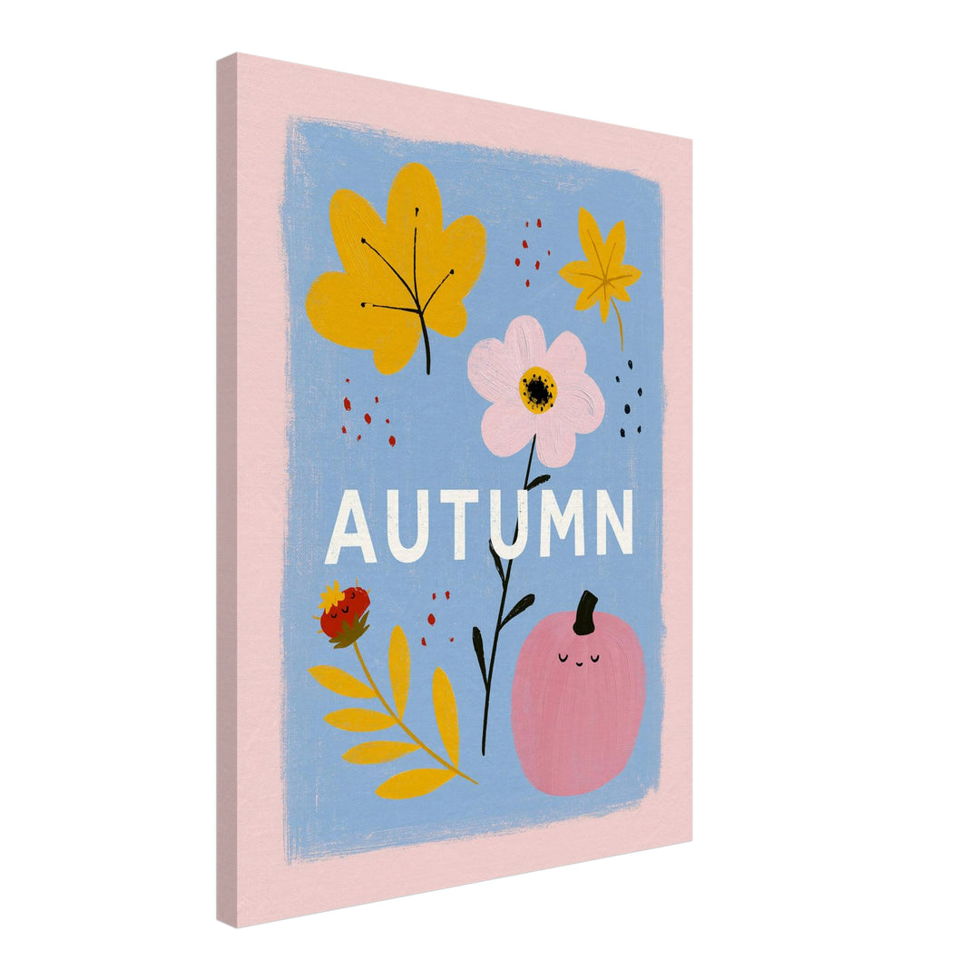Herbst in Rosa und Gold Leinwandbild – Schräge Ansicht – Produktfoto