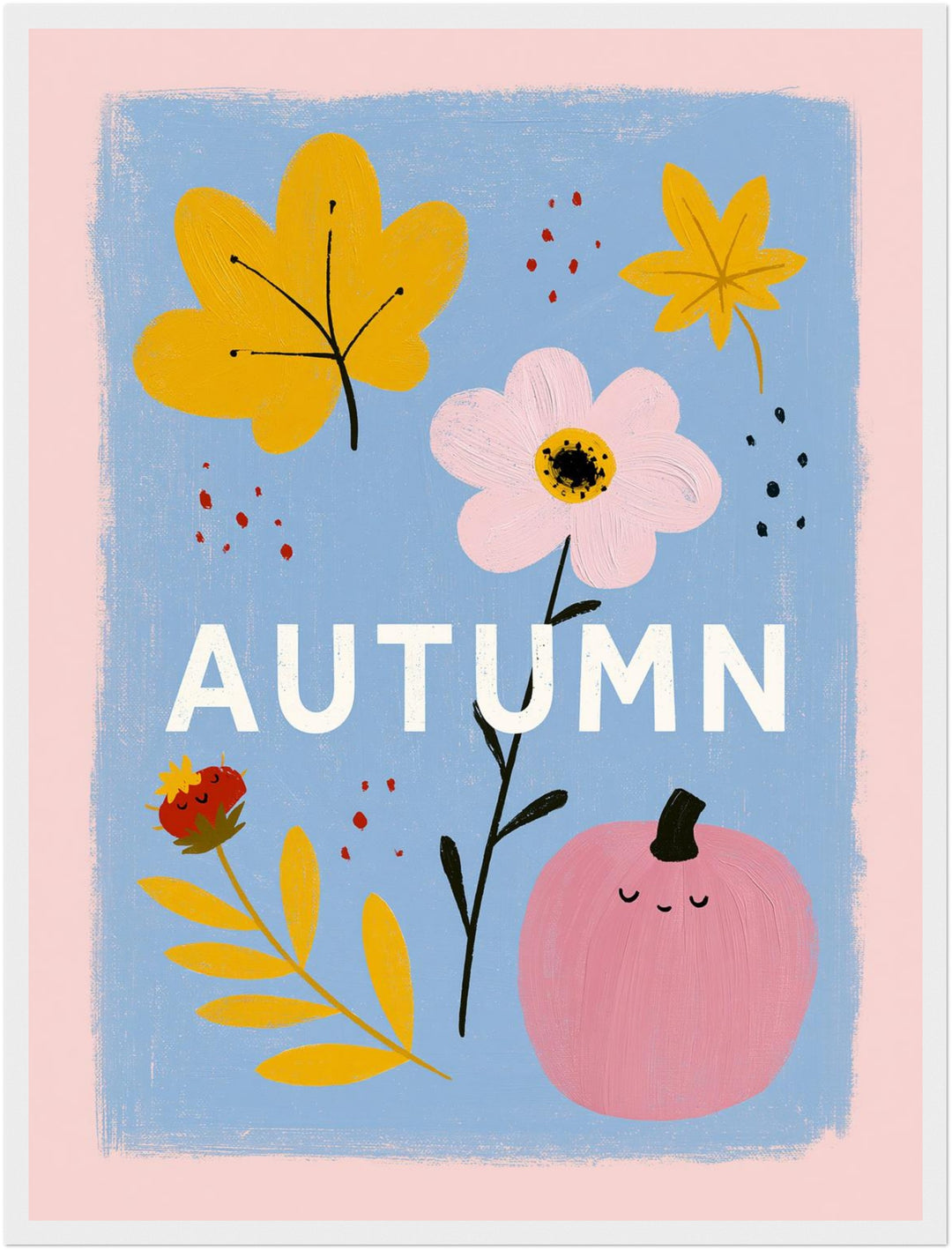Herbst in Rosa und Gold Poster – Weißer Rahmen – Produktfoto
