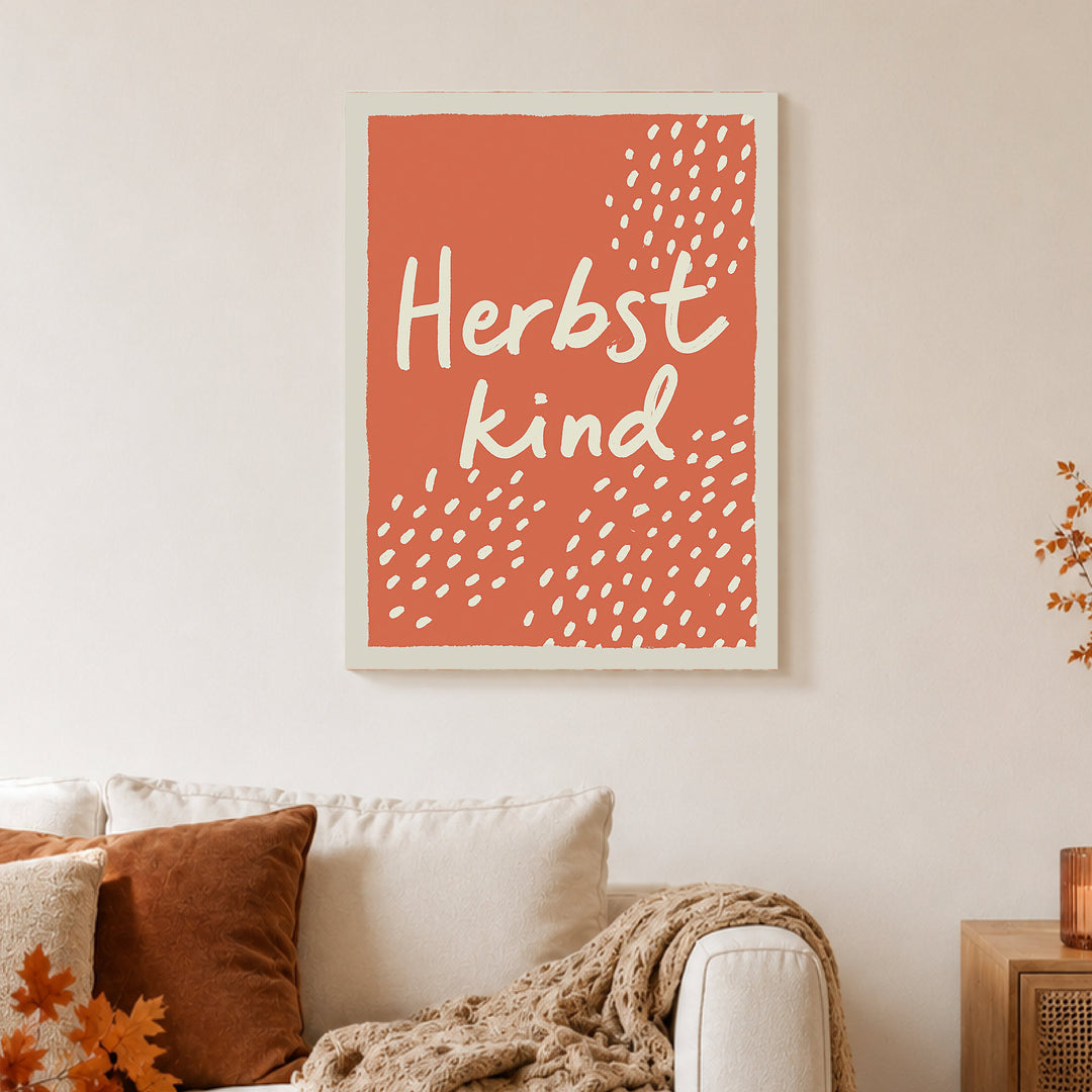 herbstkind-schriftzug Poster – Ohne Rahmen – Produktfoto