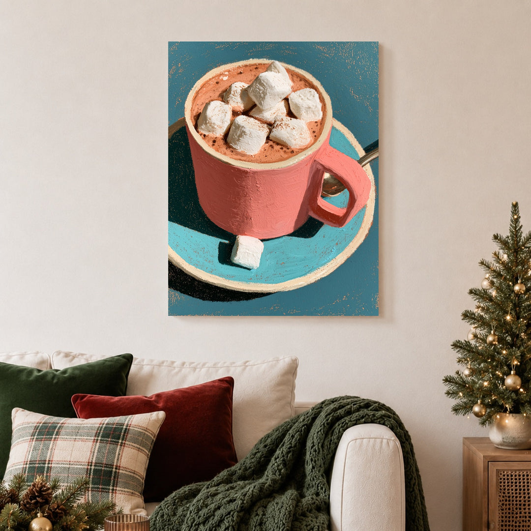 Kakao mit Marshmallows Leinwandbild – Ohne Rahmen – Produktfoto