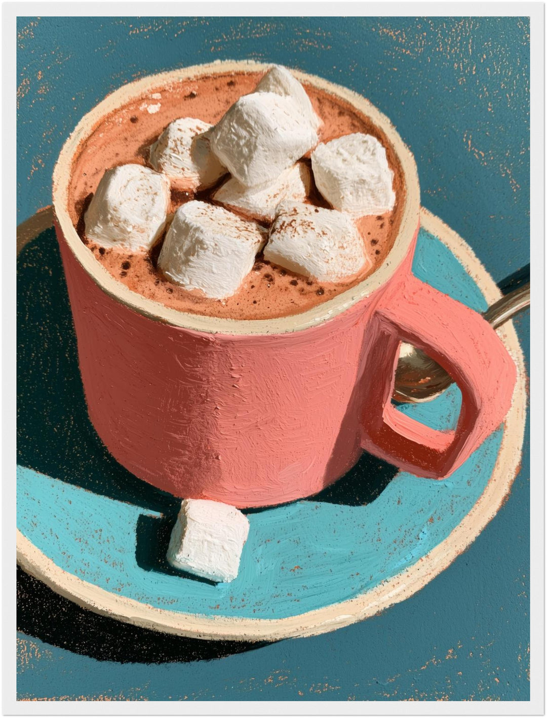 Kakao mit Marshmallows Poster – Weißer Rahmen – Produktfoto
