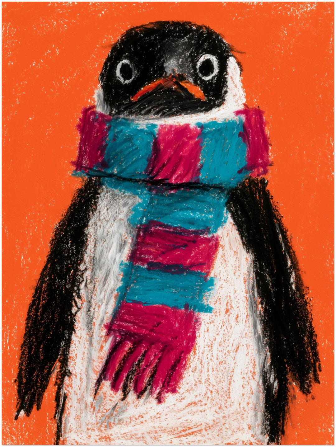 Pinguin mit Schal Poster – Ohne Rahmen – Produktfoto