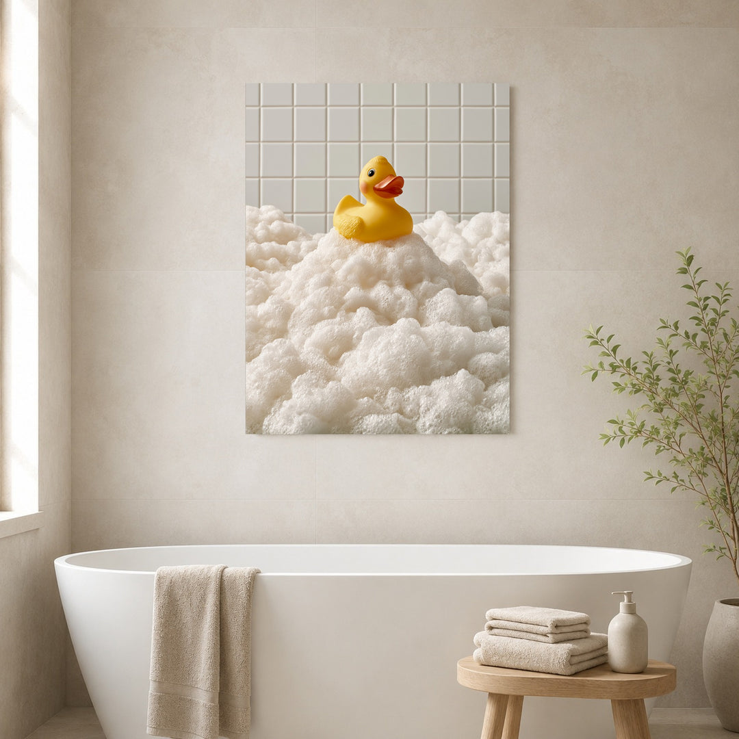 Quietscheente im Schaumbad Leinwandbild – Ohne Rahmen – Produktfoto