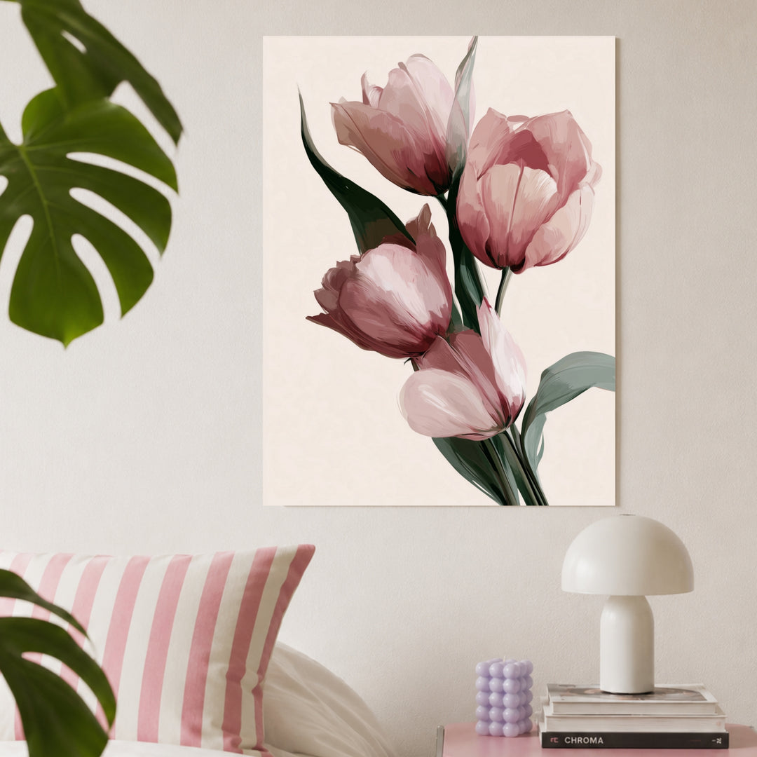 Rosa Tulpen in Blüte Poster – Ohne Rahmen – Produktfoto