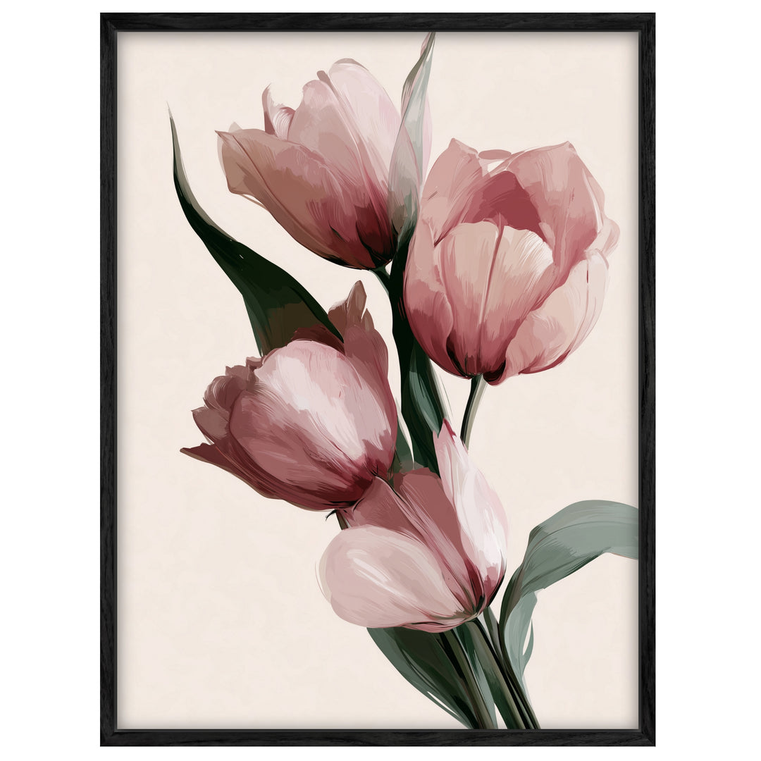 Rosa Tulpen in Blüte Leinwandbild – Leinwandbild