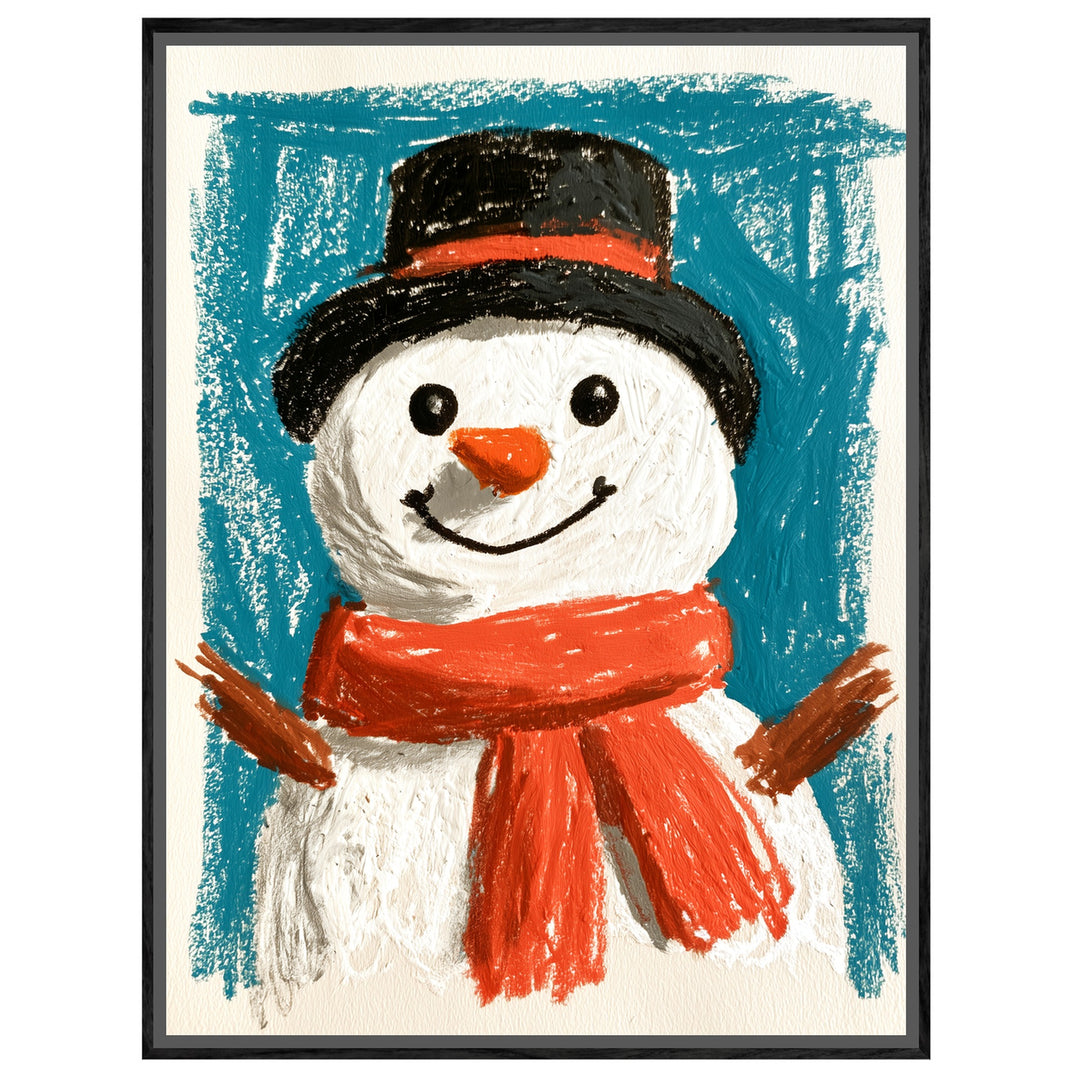 Fröhlicher Schneemann im Winter Leinwandbild – Leinwandbild