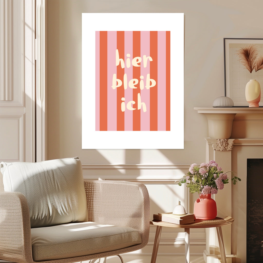 Streifen hier bleib ich Poster Dopamin – mattes Kunstdruck-Papier – Ansicht 3