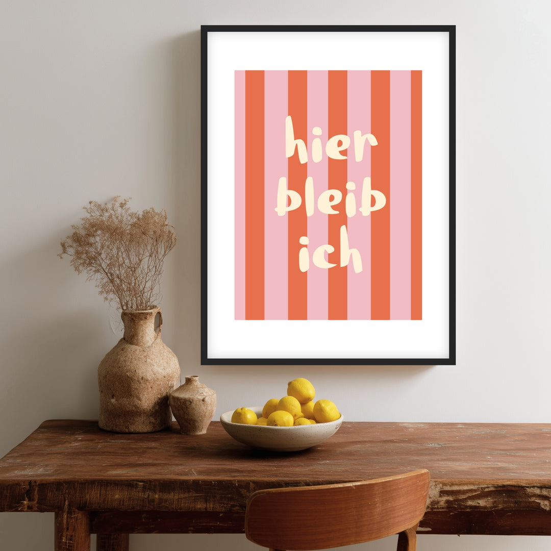 Streifen hier bleib ich Poster Dopamin – mattes Kunstdruck-Papier – Ansicht 2