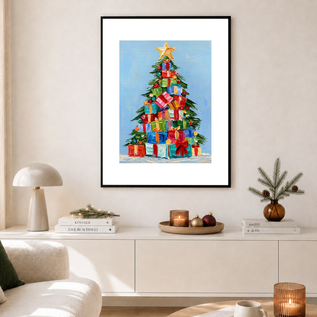 Bunter Weihnachtsbaum Geschenke