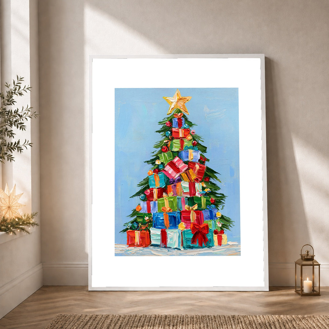 Bunter Weihnachtsbaum Geschenke