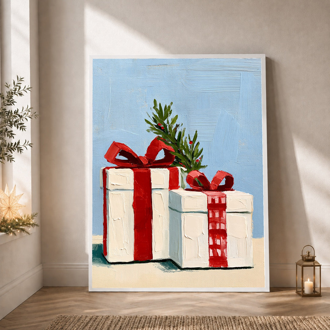 Festliche Geschenke im Schnee Poster