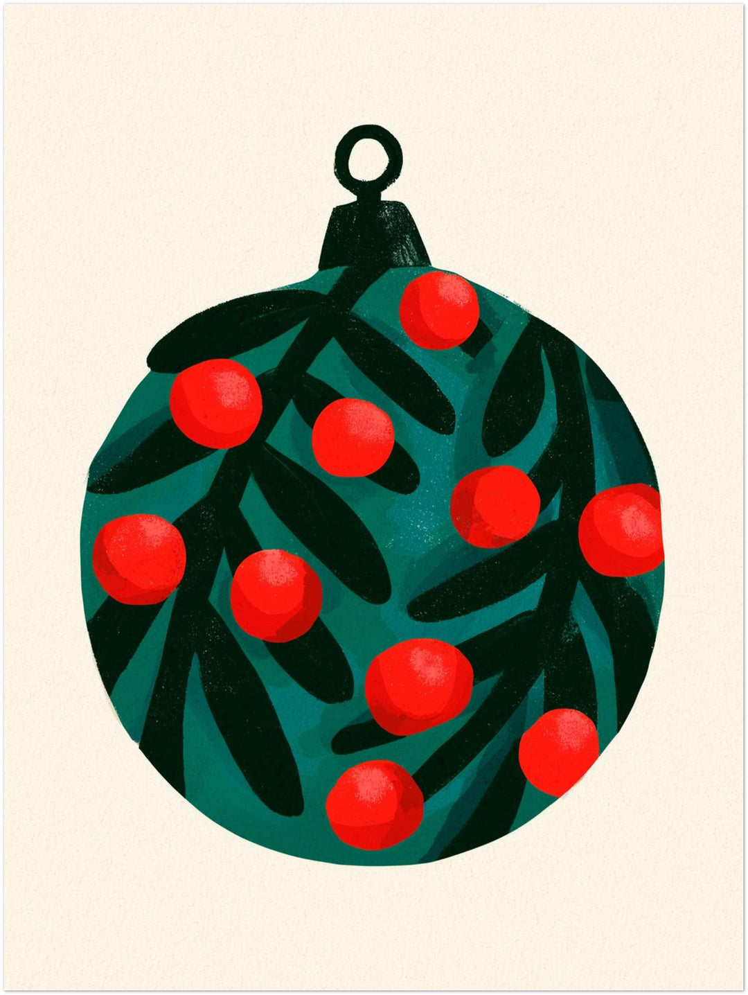 Weihnachtskugel mit Beeren Poster – Ohne Rahmen – Produktfoto