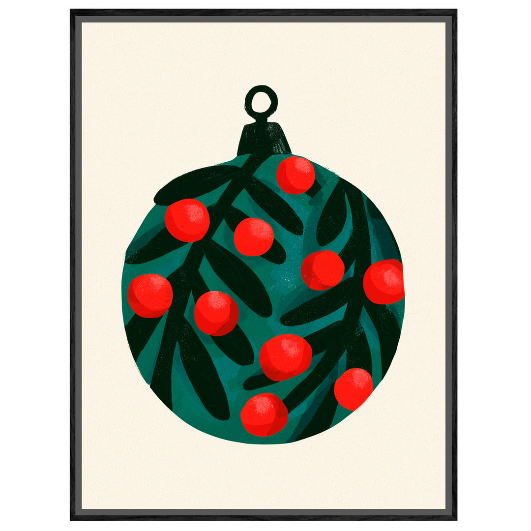 Weihnachtskugel mit Beeren Leinwandbild – Leinwandbild