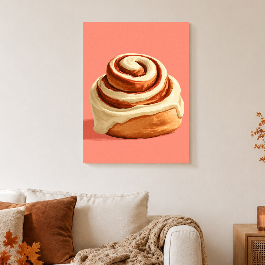 Zimtschnecke mit Frosting Poster – Ohne Rahmen – Produktfoto