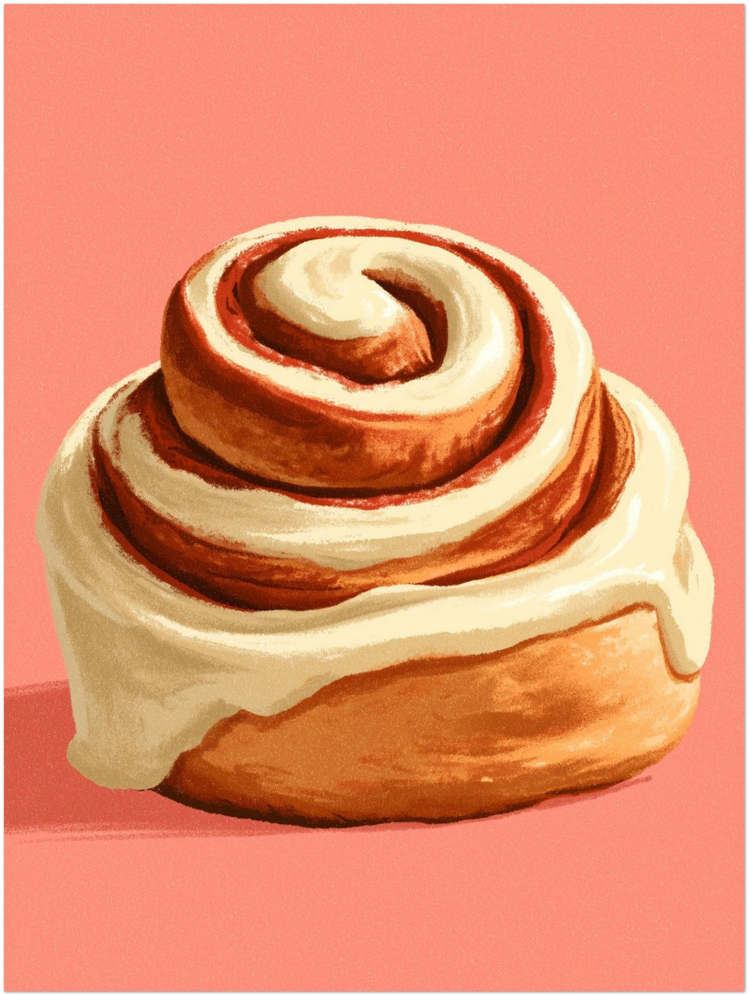 Zimtschnecke mit Frosting Leinwandbild – Ohne Rahmen – Produktfoto