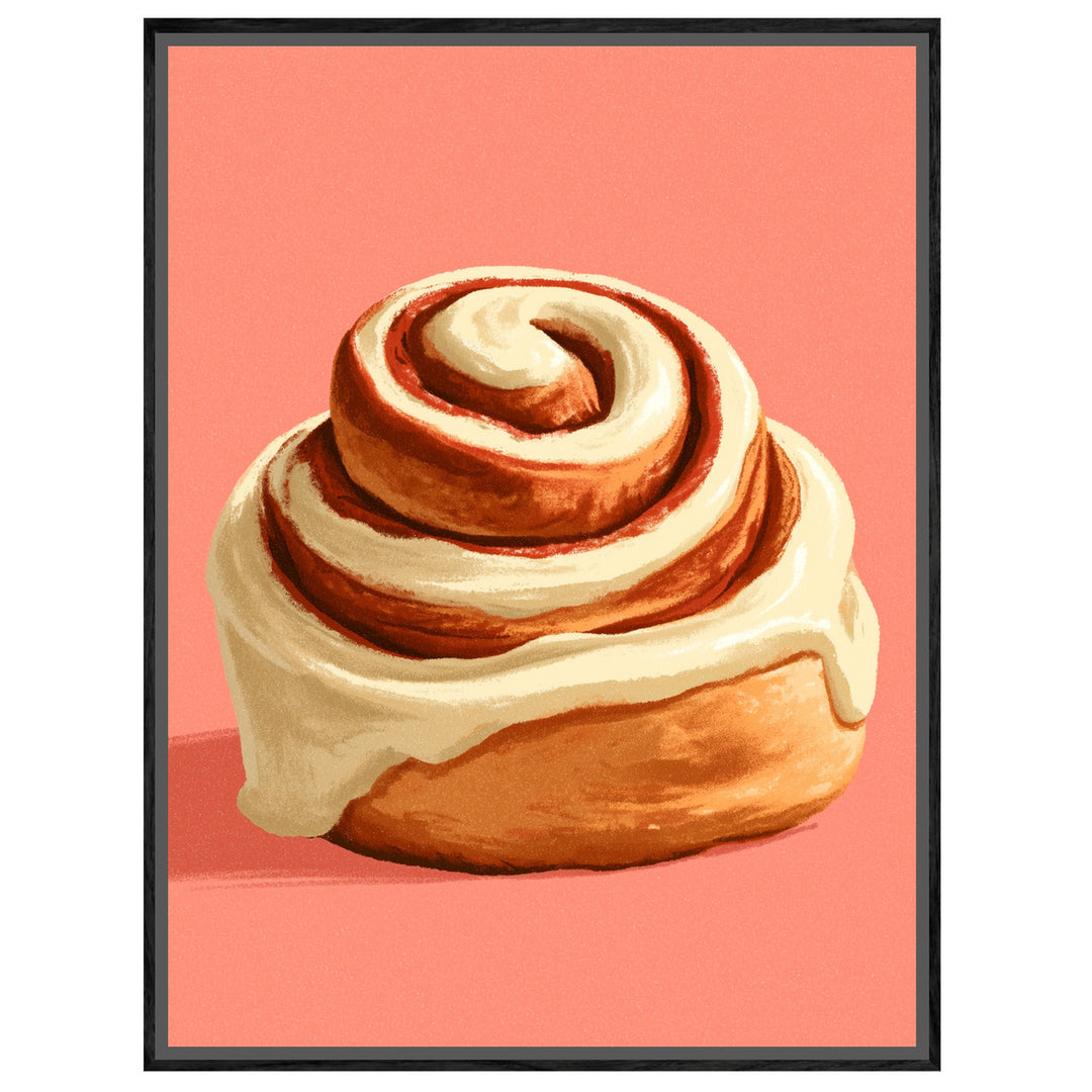Zimtschnecke mit Frosting Leinwandbild – Leinwandbild