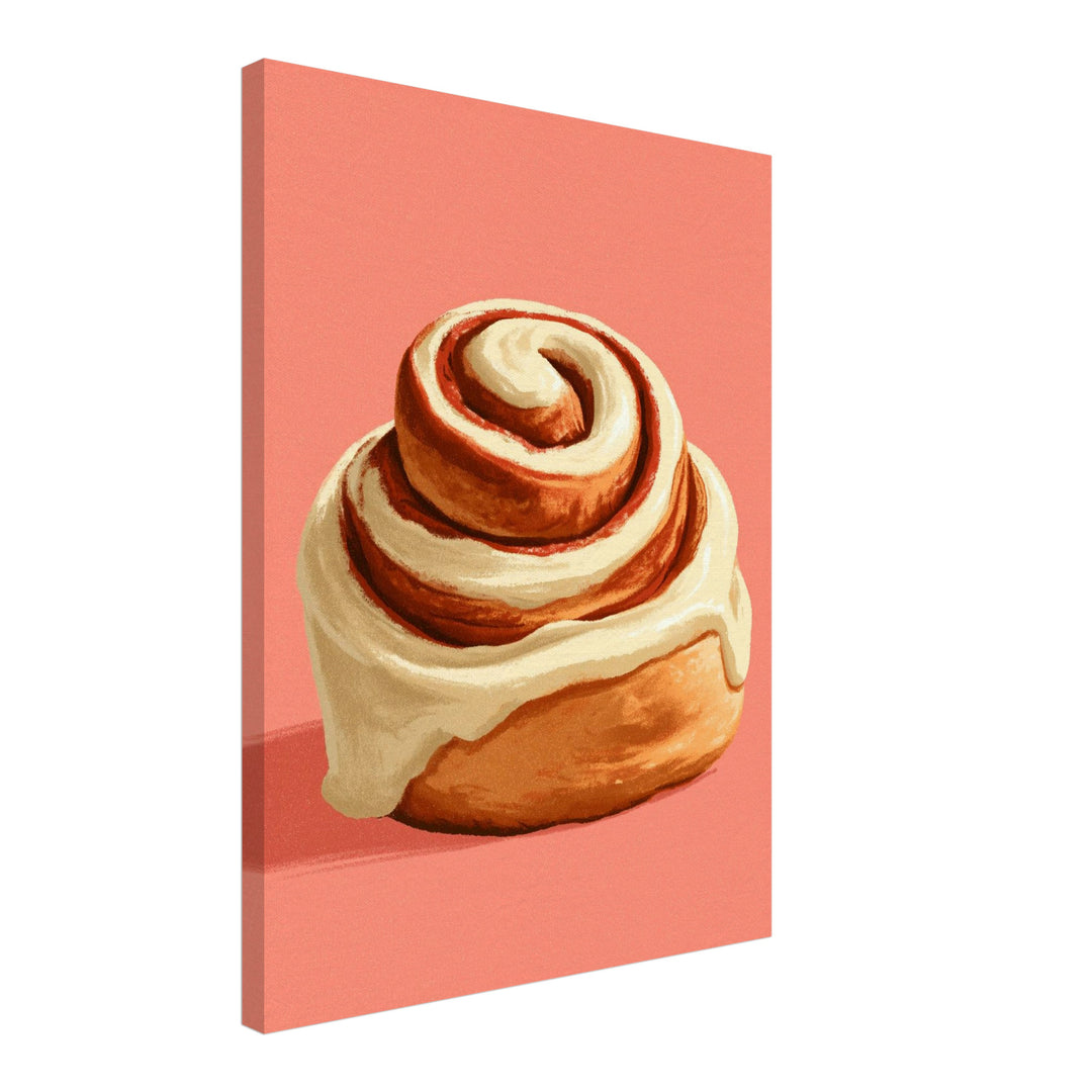 Zimtschnecke mit Frosting Leinwandbild – Schräge Ansicht – Produktfoto