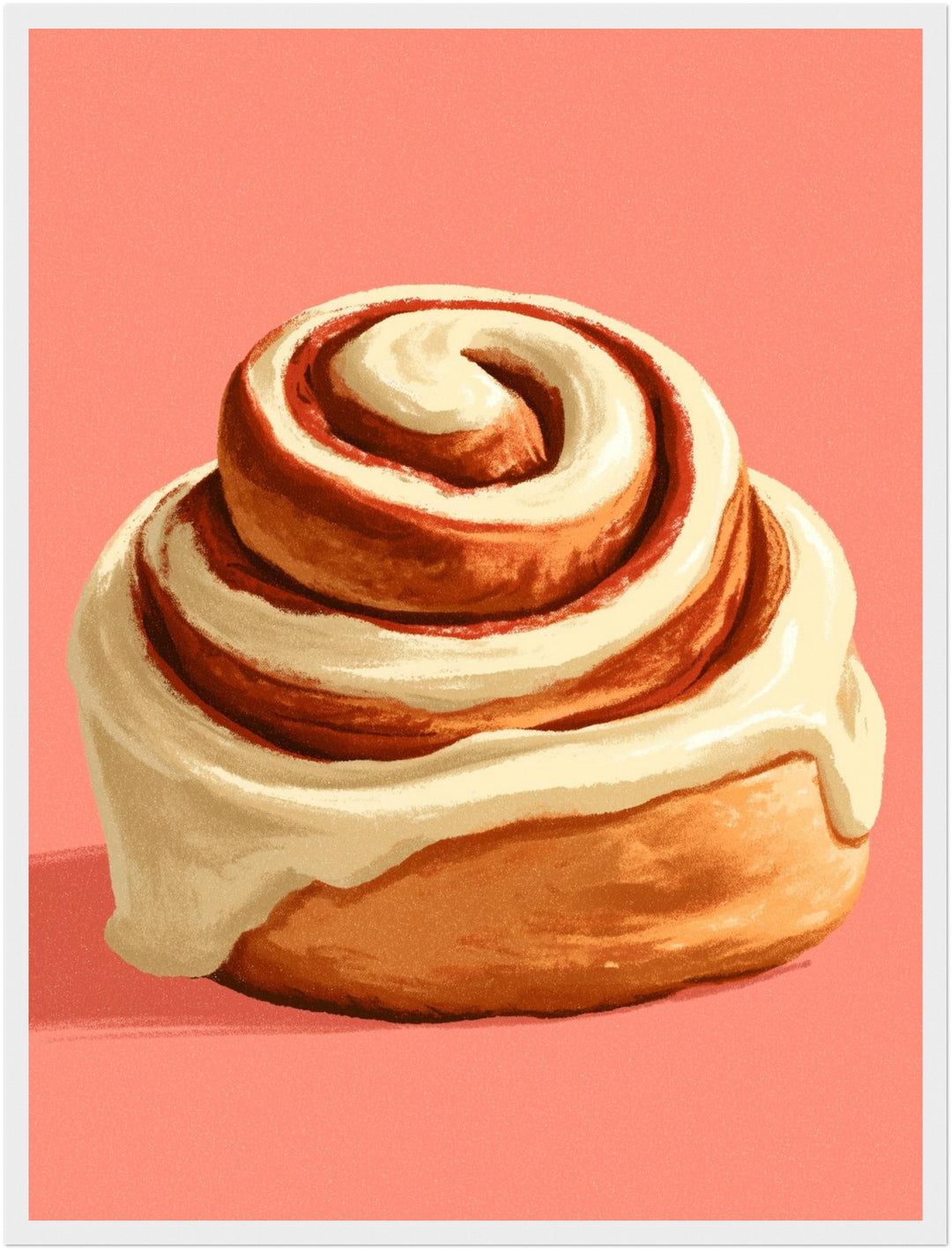 Zimtschnecke mit Frosting Poster – Weißer Rahmen – Produktfoto