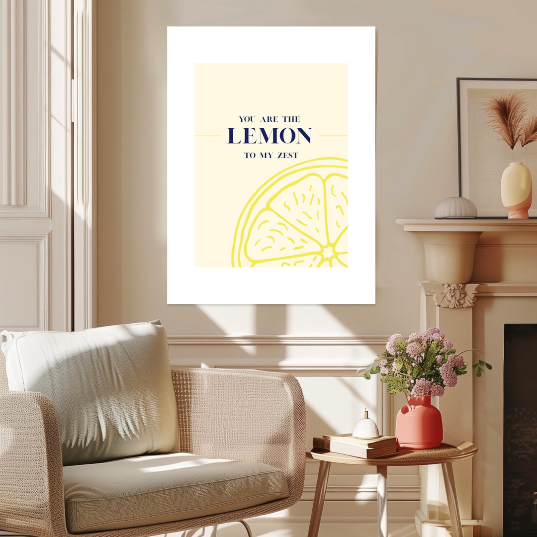 Zitronen Spruch Poster Dopamin – mattes Kunstdruck-Papier – Ansicht 3